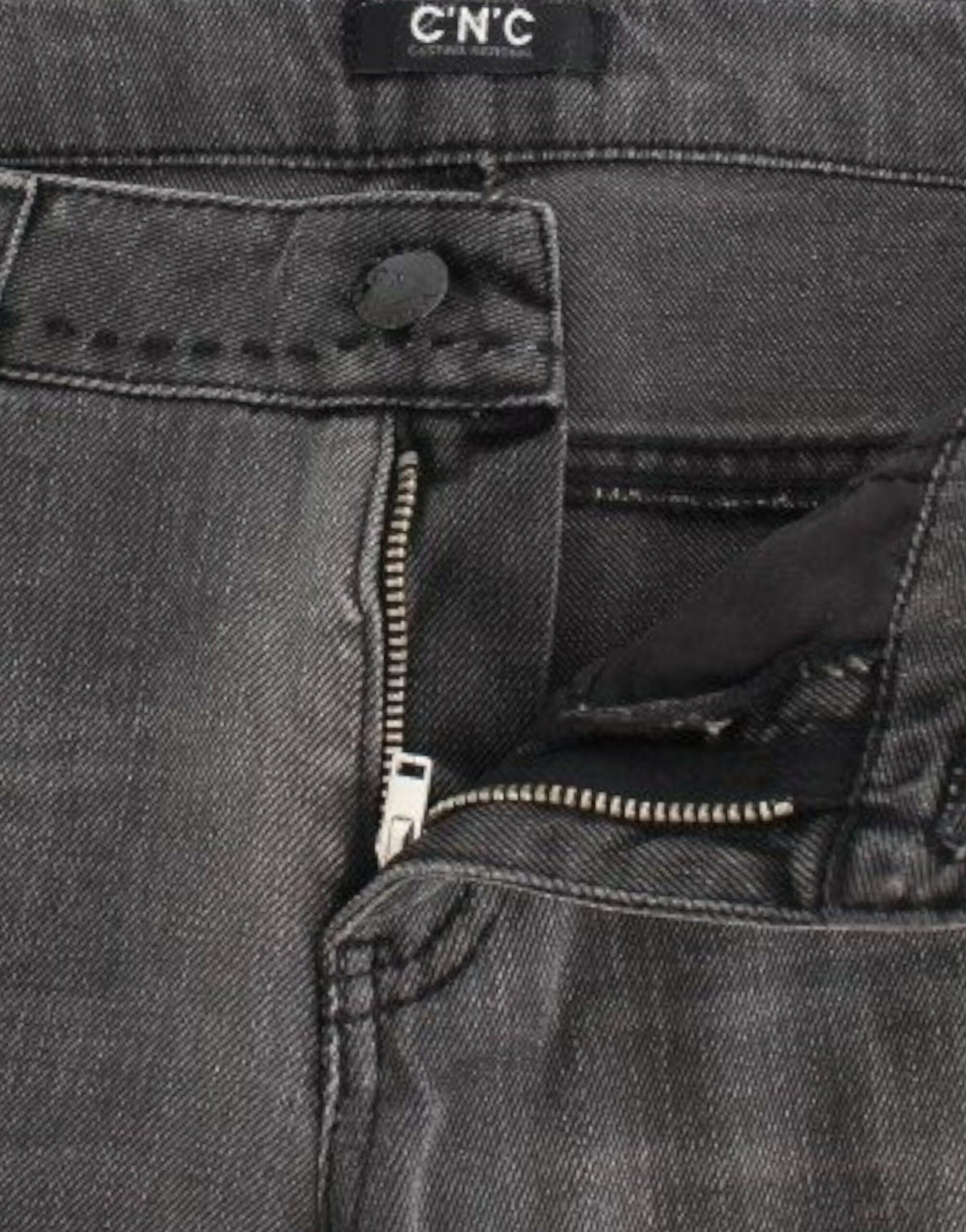 Grå C’N’C Costume National jeans med lige ben i bomuld og elastan
