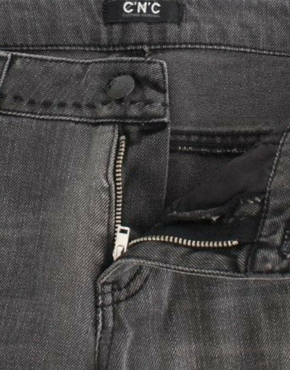 Grå C’N’C Costume National jeans med lige ben i bomuld og elastan