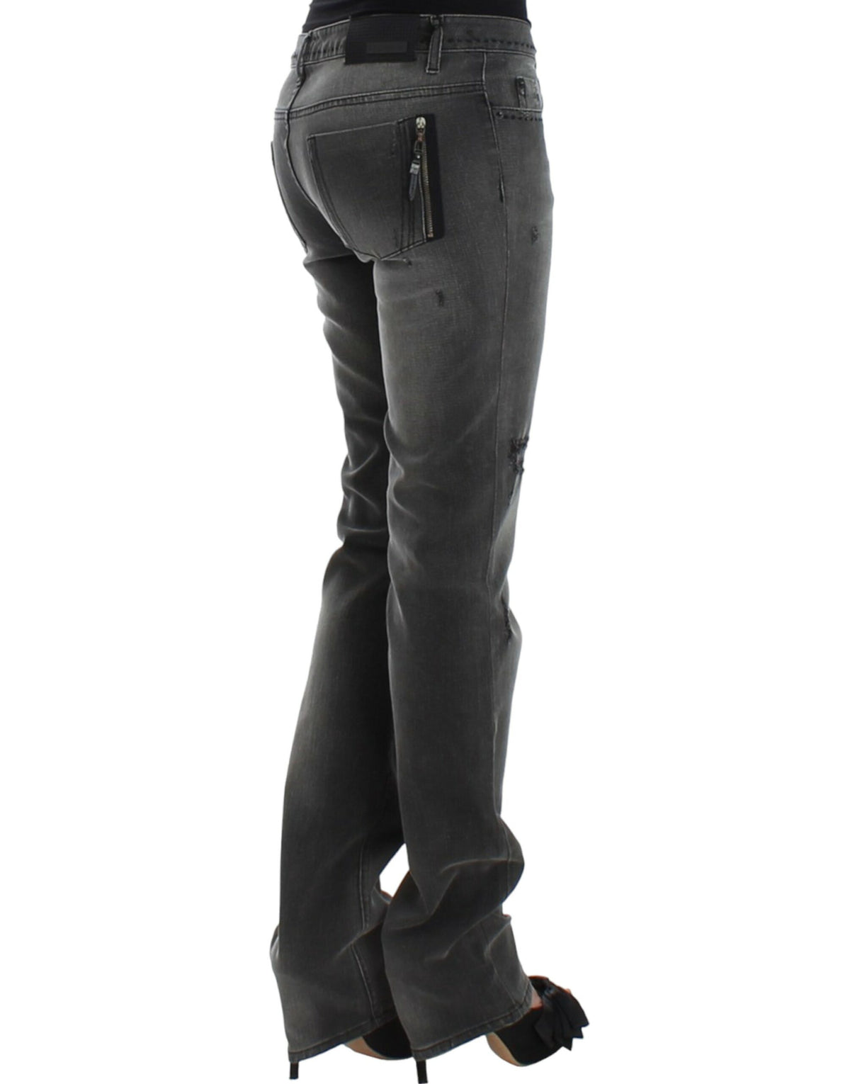 Grå C’N’C Costume National jeans med lige ben i bomuld og elastan