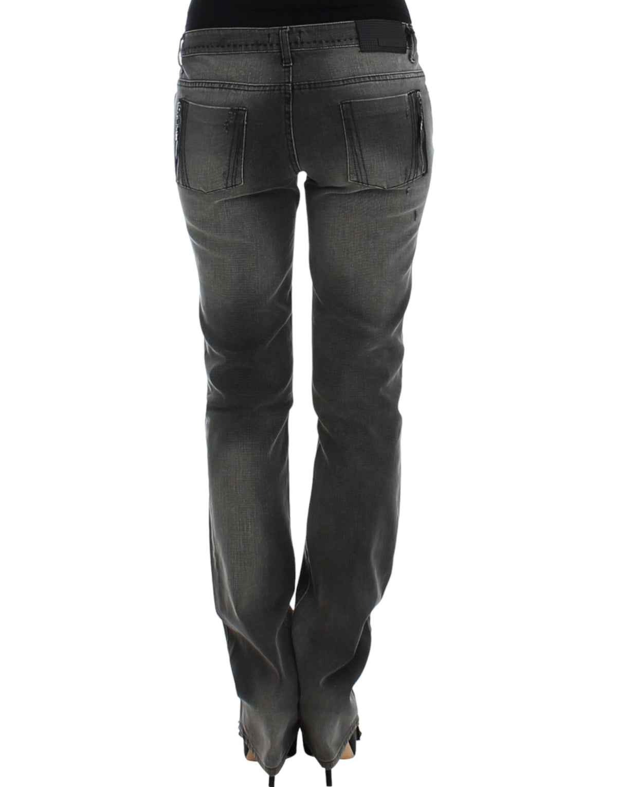 Grå C’N’C Costume National jeans med lige ben i bomuld og elastan