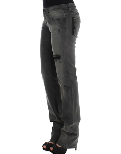 Grå C’N’C Costume National jeans med lige ben i bomuld og elastan