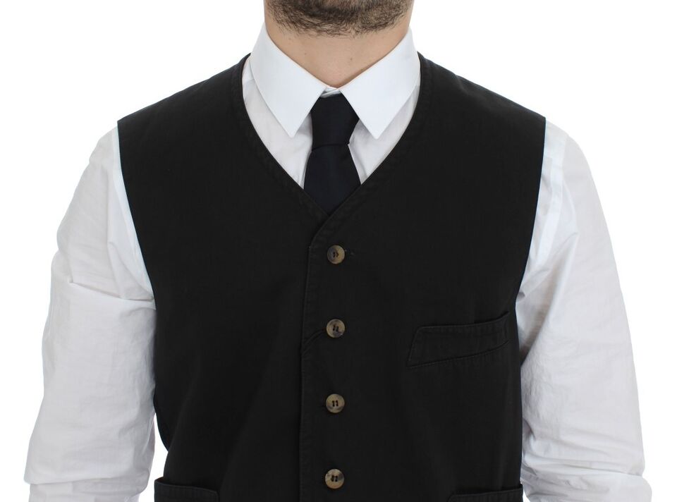 Dolce & Gabbana enkeltradet vest – sort