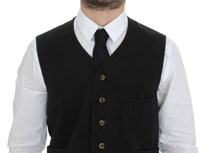 Dolce & Gabbana enkeltradet vest – sort