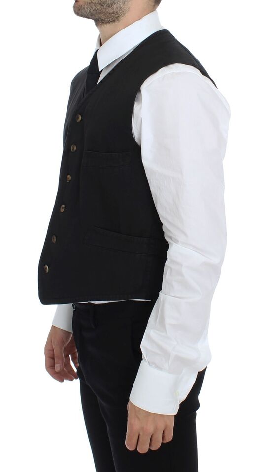 Dolce & Gabbana enkeltradet vest – sort