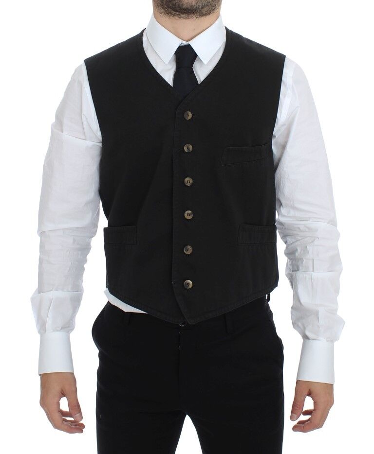 Dolce & Gabbana enkeltradet vest – sort