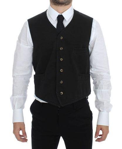 Dolce & Gabbana enkeltradet vest – sort