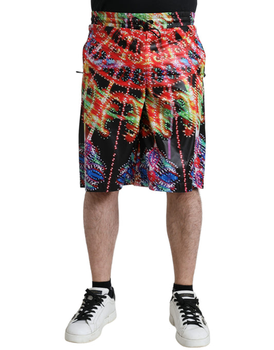 Dolce & Gabbana Multifarve Luminarie Print Herre Bermuda Shorts