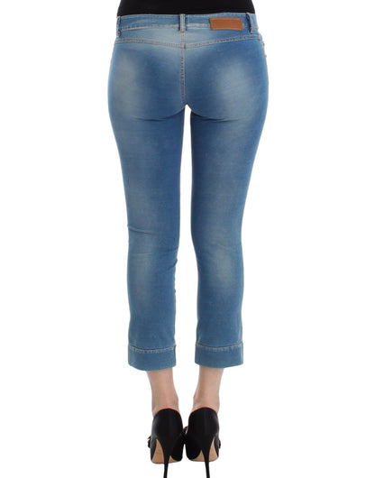 Blå Ermanno Scervino Beachwear capri-jeans i bomuld, nylon og elastan