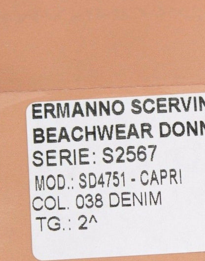 Blå Ermanno Scervino Beachwear capri-jeans i bomuld, nylon og elastan