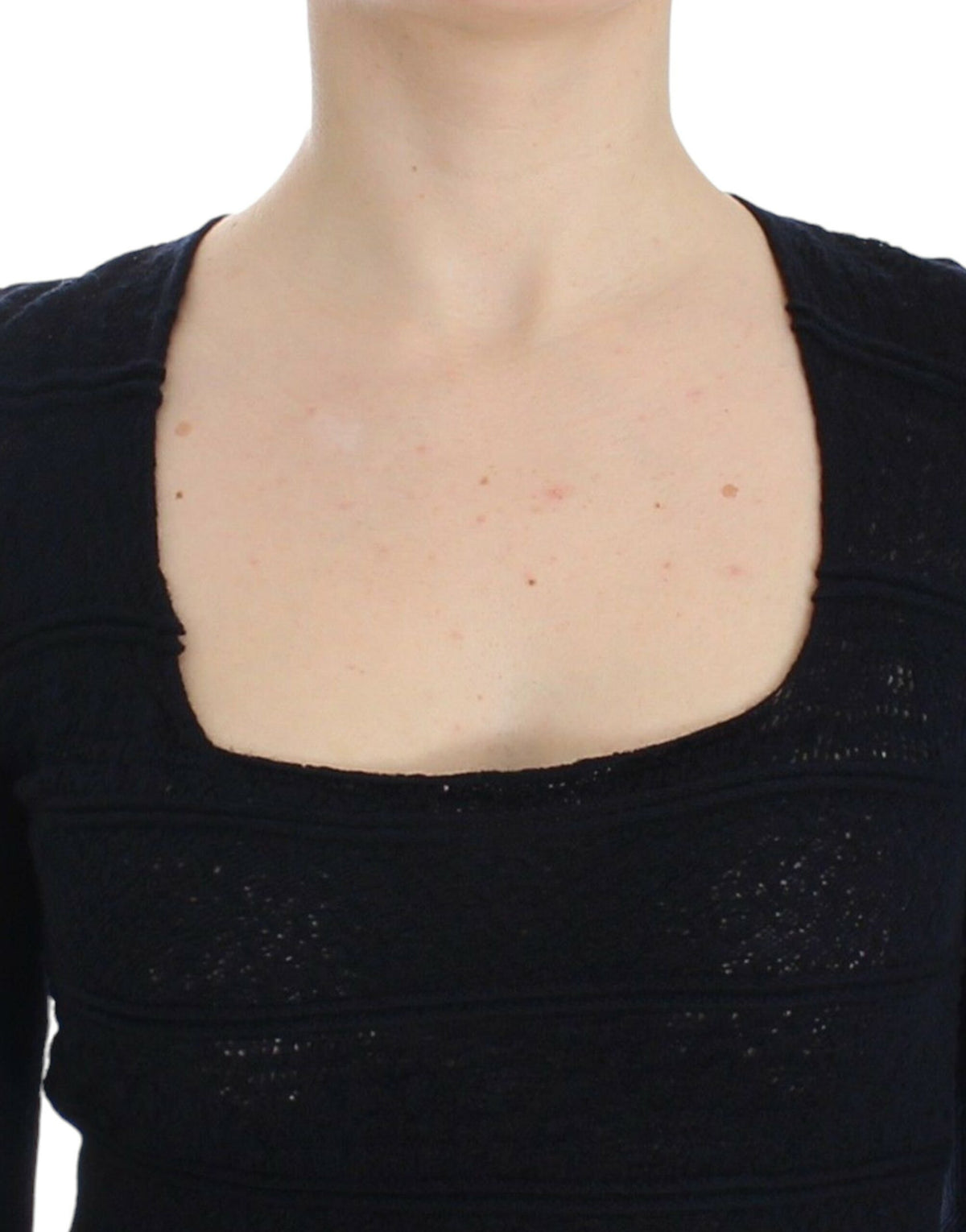 Ermanno Scervino blå strikket sweater i uldblanding