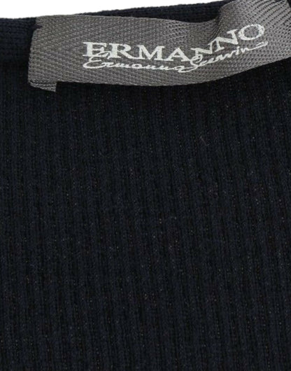 Ermanno Scervino blå strikket sweater i uldblanding