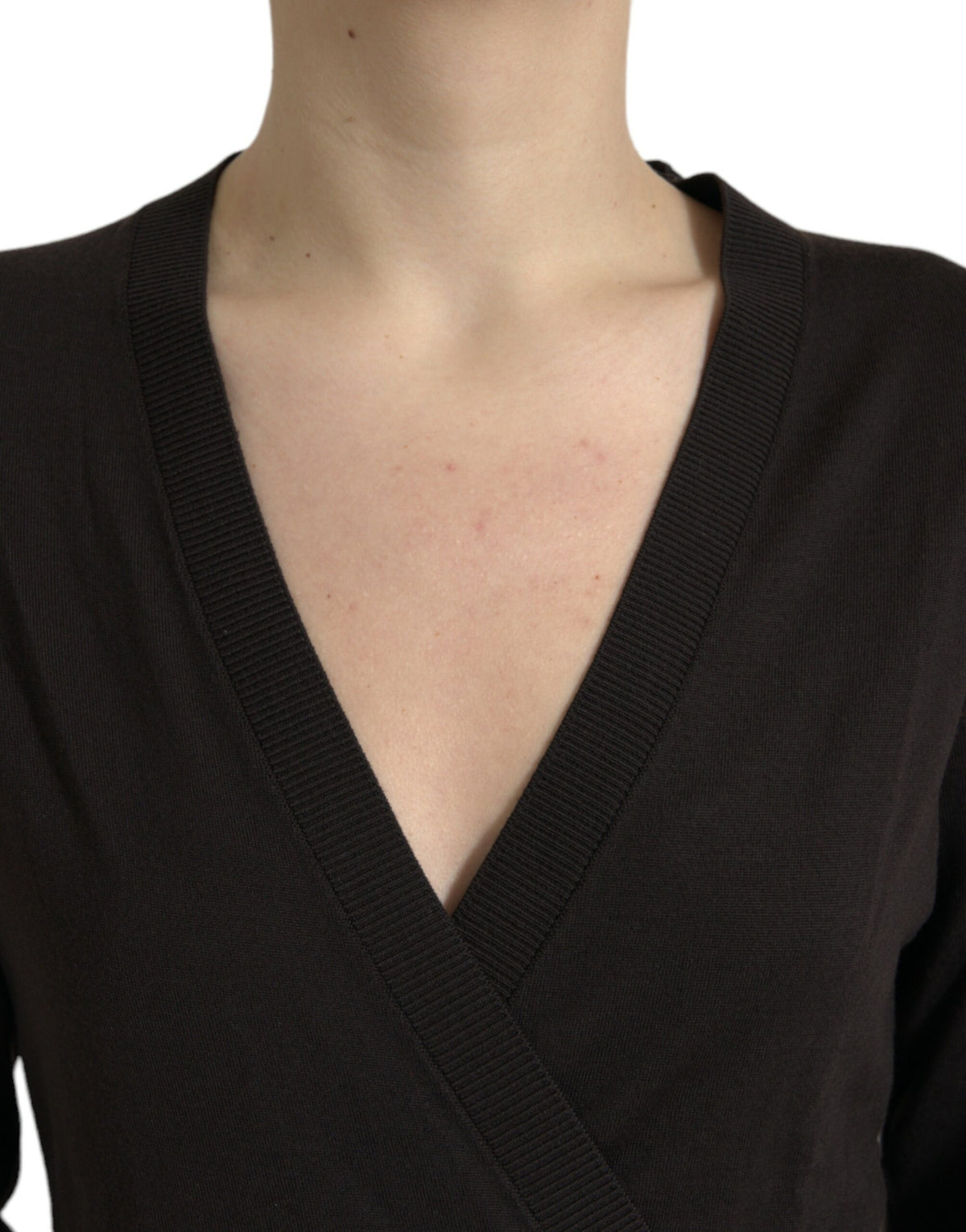 Dolce & Gabbana Crossed cardigan i jomfruuld – sort