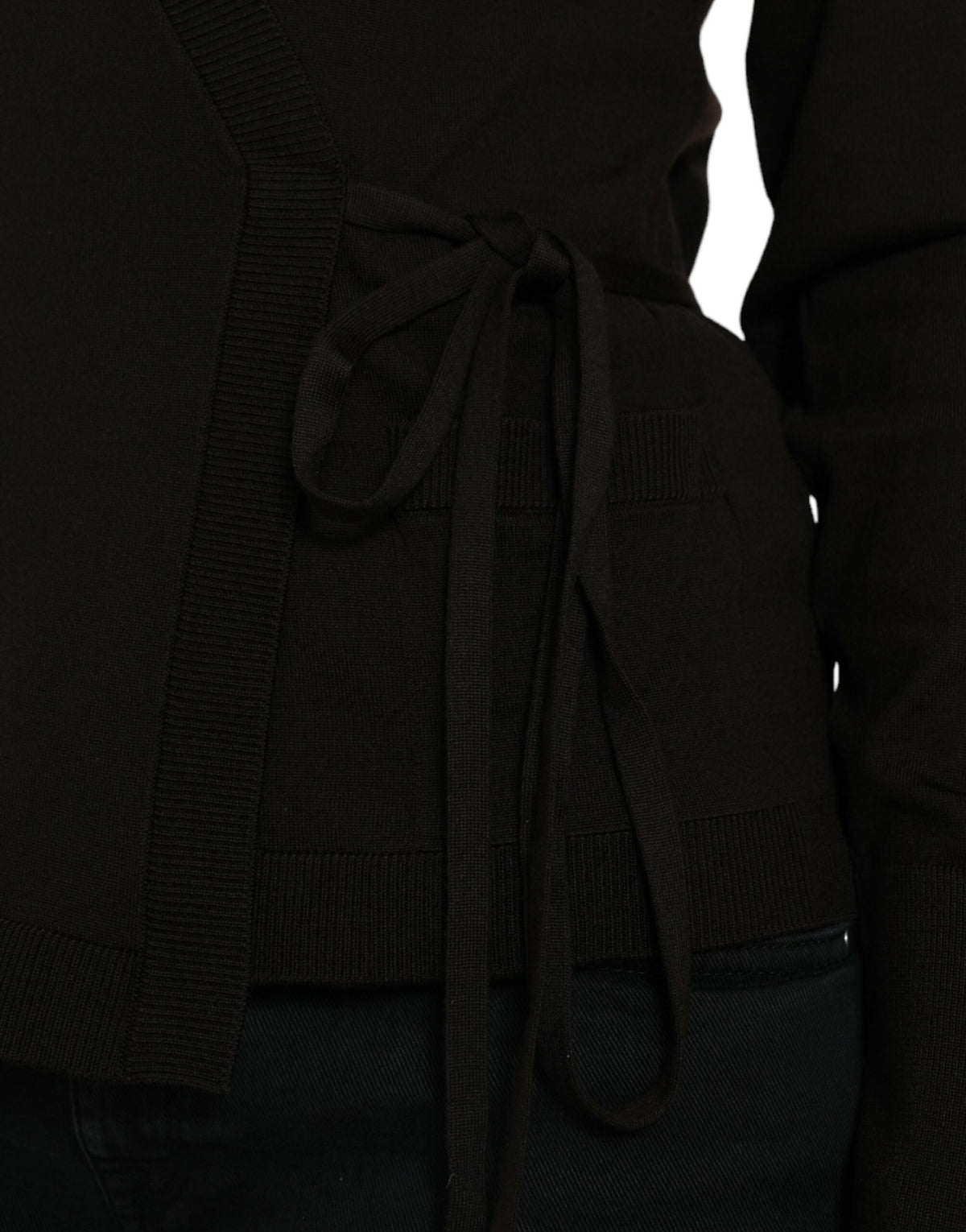 Dolce & Gabbana Crossed cardigan i jomfruuld – sort