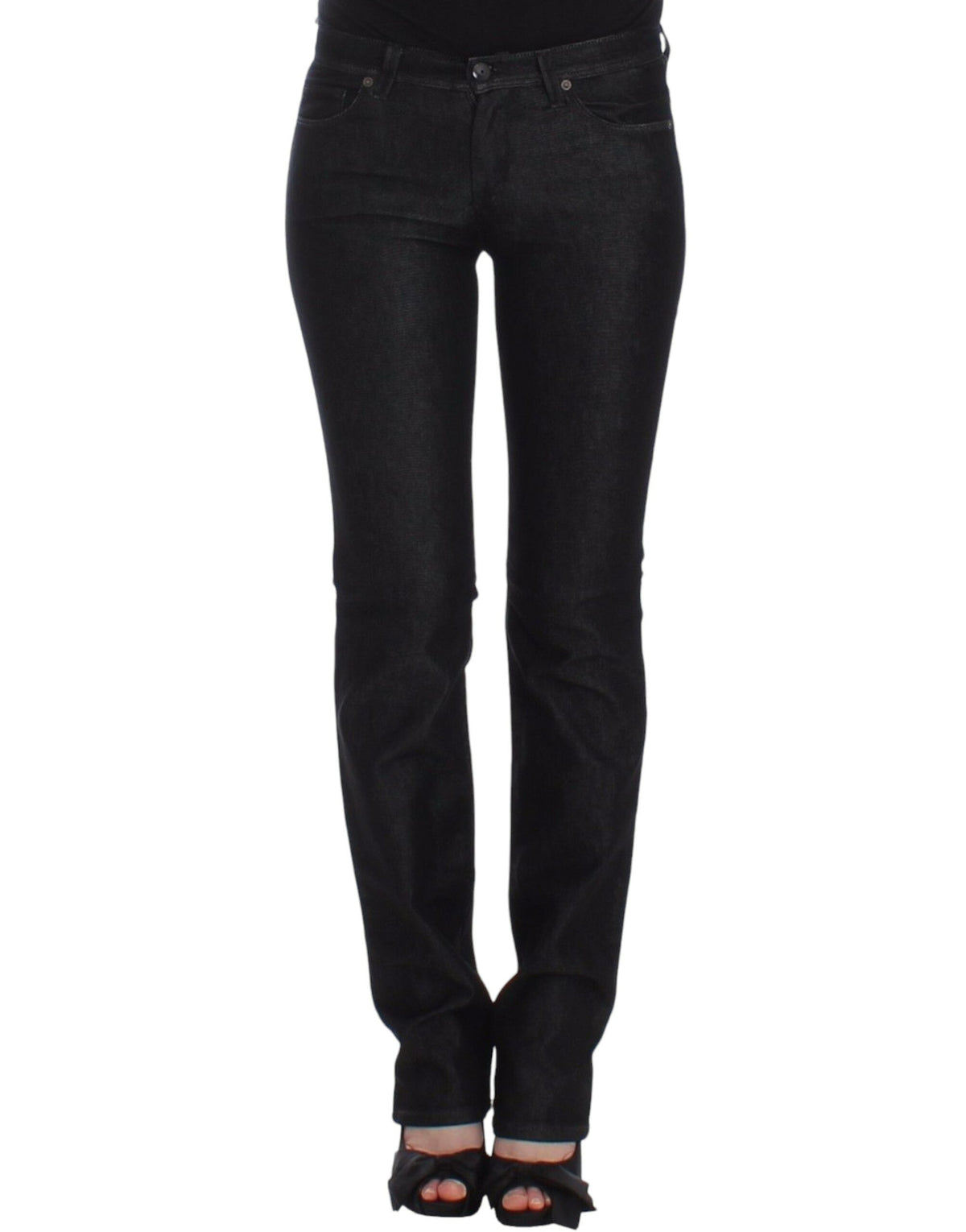 Ermanno Scervino sorte slim jeans i bomuld og polyester