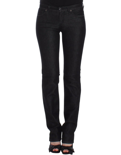Ermanno Scervino sorte slim jeans i bomuld og polyester