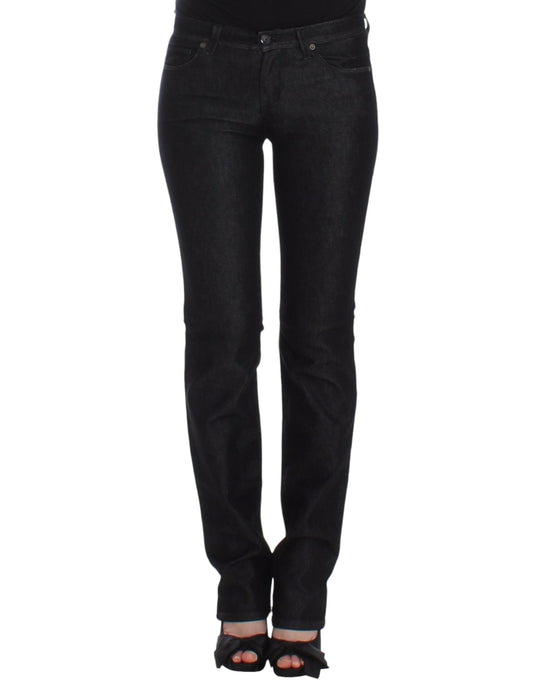Ermanno Scervino sorte slim jeans i bomuld og polyester