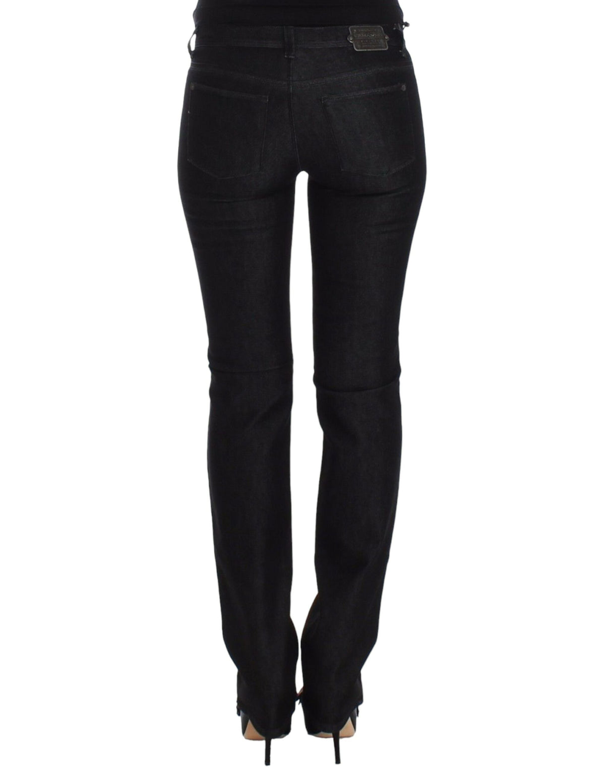 Ermanno Scervino sorte slim jeans i bomuld og polyester