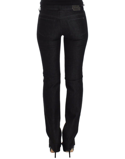 Ermanno Scervino sorte slim jeans i bomuld og polyester
