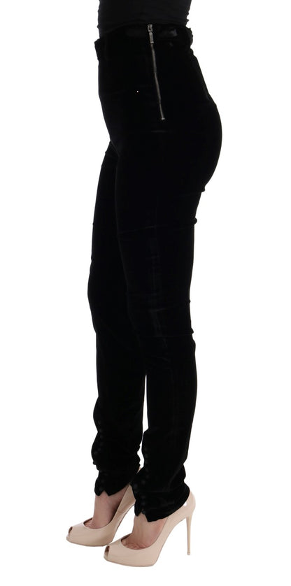 Ermanno Scervino sorte slim fit fløjlsbukser