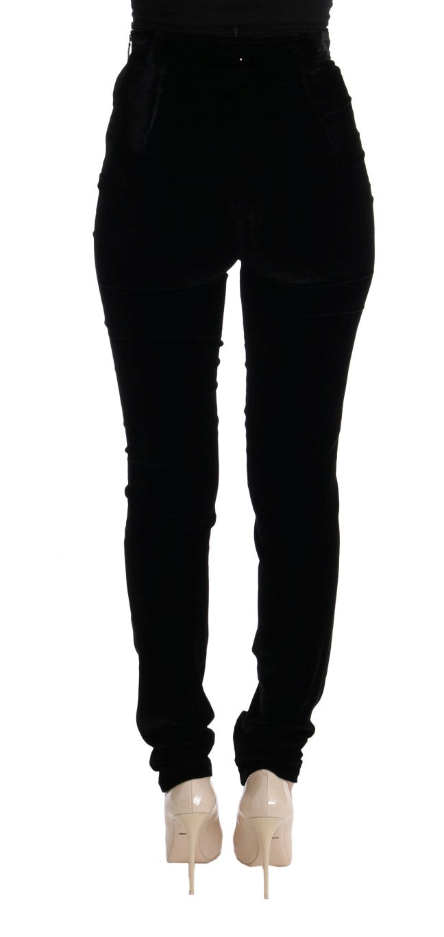 Ermanno Scervino sorte slim fit fløjlsbukser