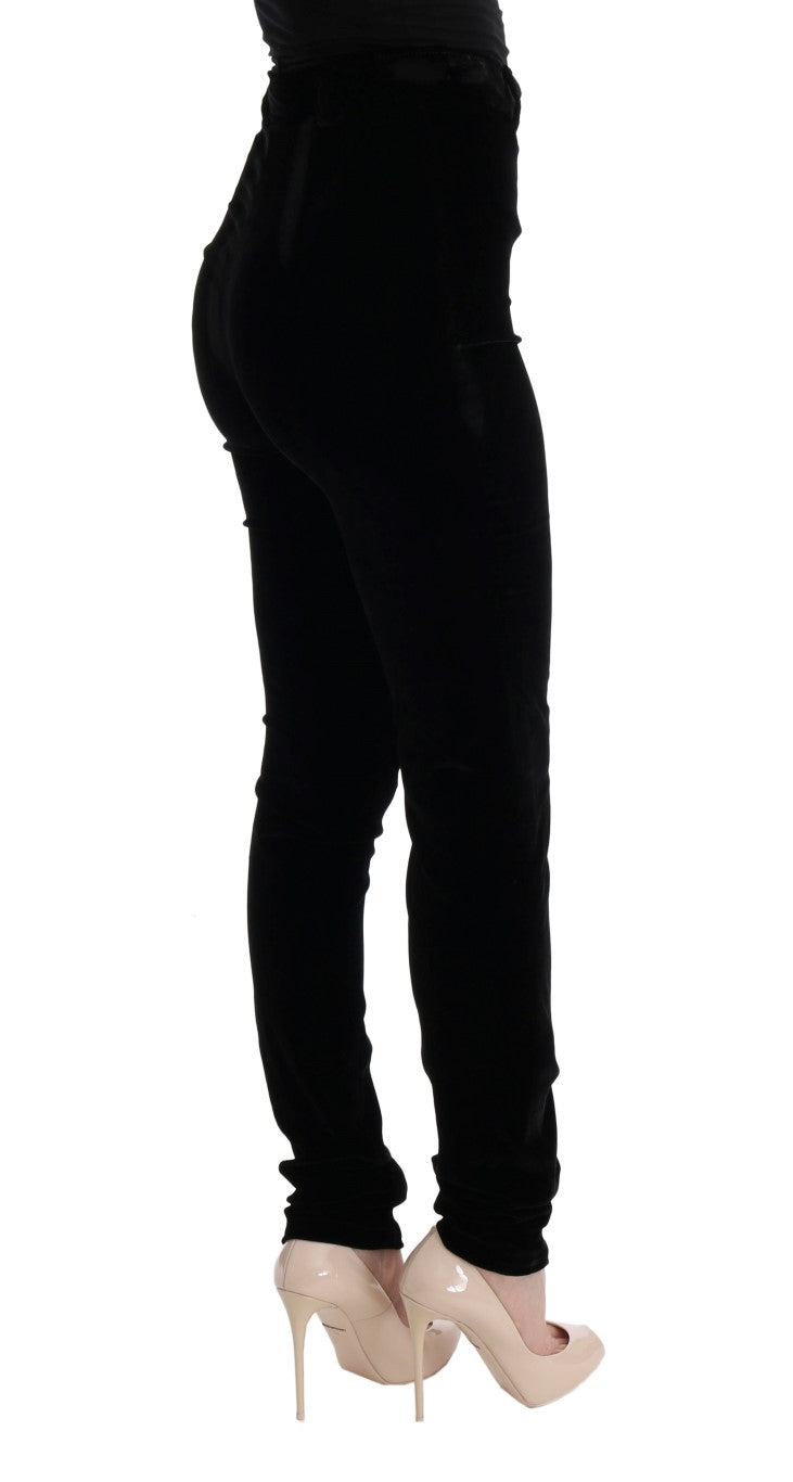Ermanno Scervino sorte slim fit fløjlsbukser