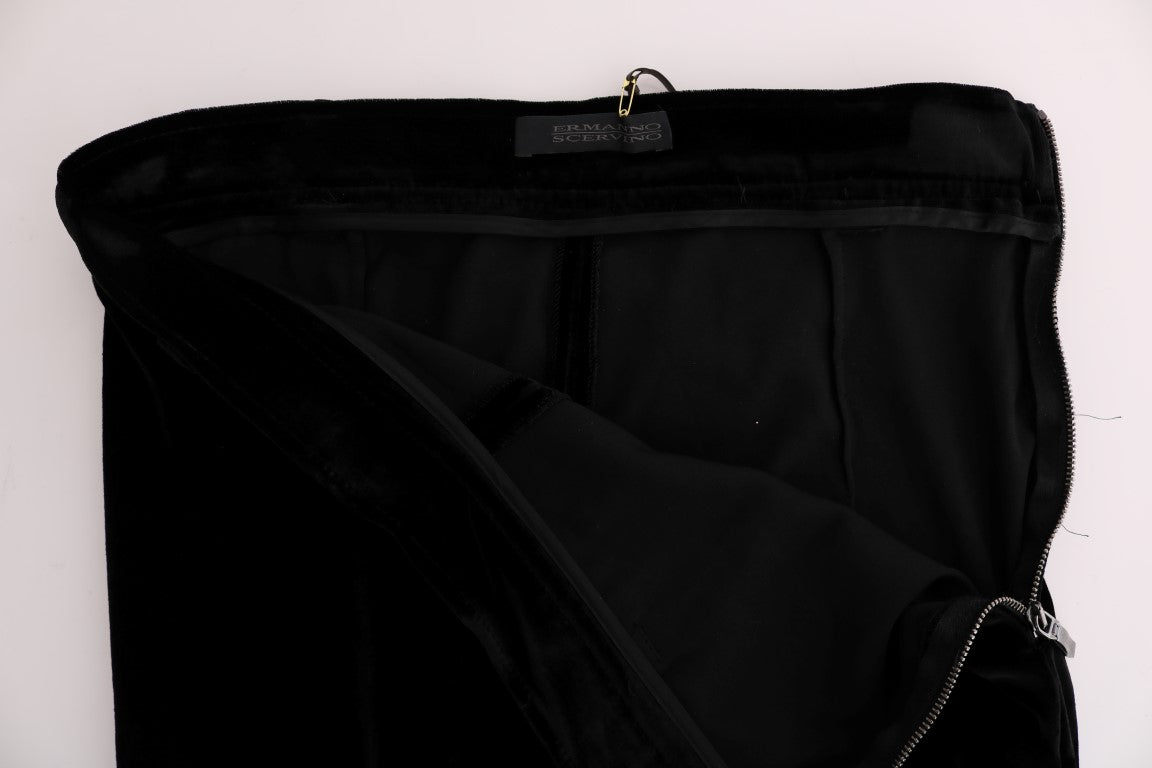 Ermanno Scervino sorte slim fit fløjlsbukser