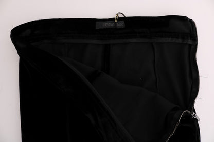 Ermanno Scervino sorte slim fit fløjlsbukser