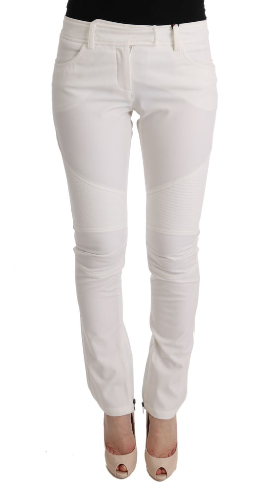 Ermanno Scervino hvide slim fit bukser i bomuld