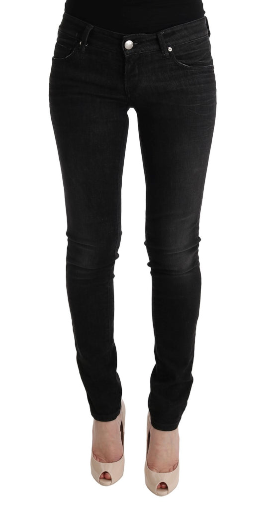 ACHT sorte slim fit denimjeans i bomuld
