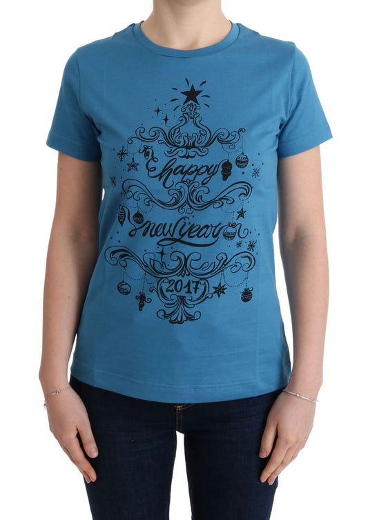 Blå Dolce & Gabbana T-shirt i bomuld med 2017-print