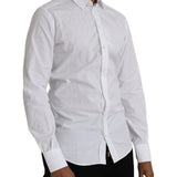 Dolce & Gabbana White Cotton Long Sleeve Dress GOLD Shirt