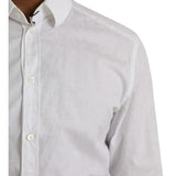 Dolce & Gabbana White Cotton Long Sleeve Dress GOLD Shirt