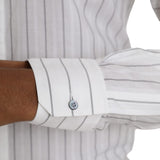 Dolce & Gabbana Black White Striped Formal Dress GOLD Shirt