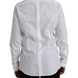 Dolce & Gabbana White Polka Dotted Cotton Dress GOLD Shirt