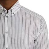 Dolce & Gabbana Black White Striped Formal Dress GOLD Shirt