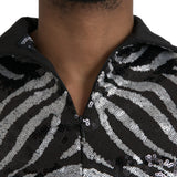 Dolce & Gabbana Black Silver Sequined Polyester Sweater