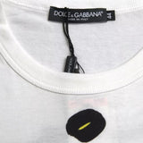 Dolce & Gabbana White Graphic Cotton Short Sleeves Men T-shirt