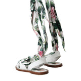 Dolce & Gabbana Multicolor Floral Print Ankle Wrap Sandals Shoes