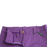 BENCIVENGA Purple Cotton MidWaist Straight Cropped Pants