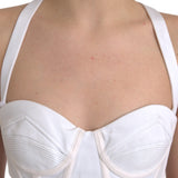 Versace White Viscose Bustier Sleeveless Cropped Top