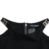 Dolce & Gabbana Black Sleeveless Round Neck Cropped Tank Top