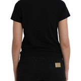Balenciaga Black Cotton Logo Print Crew Neck Short Sleeves T-shirt