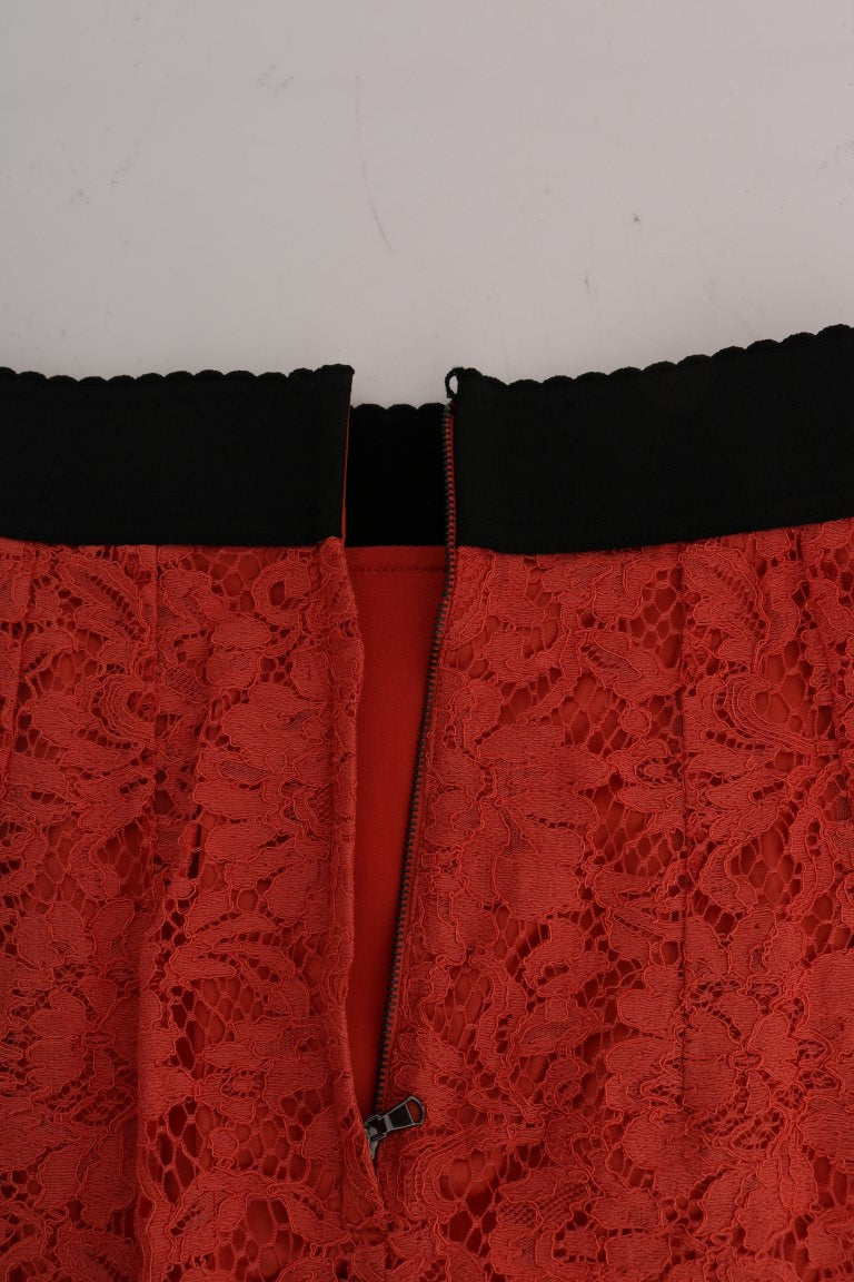 Orange Dolce & Gabbana pencilnederdel i macraméblonde