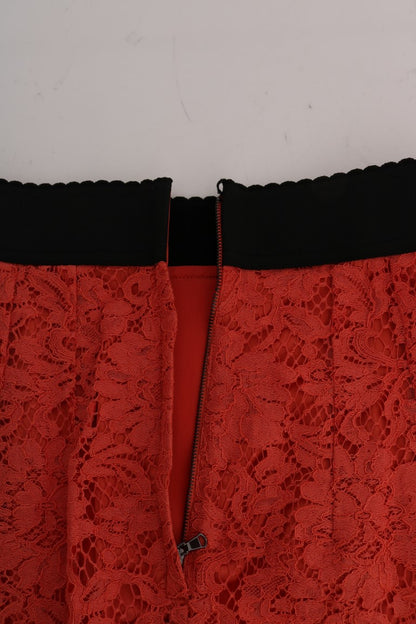 Orange Dolce & Gabbana pencilnederdel i macraméblonde