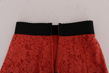 Orange Dolce & Gabbana pencilnederdel i macraméblonde