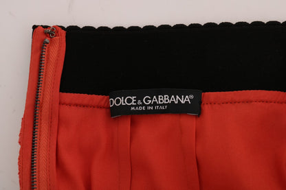 Orange Dolce & Gabbana pencilnederdel i macraméblonde