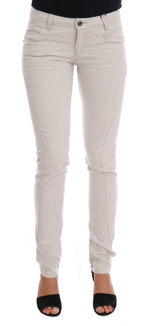 Costume National C’N’C hvide slim jeans i bomuld med stretch