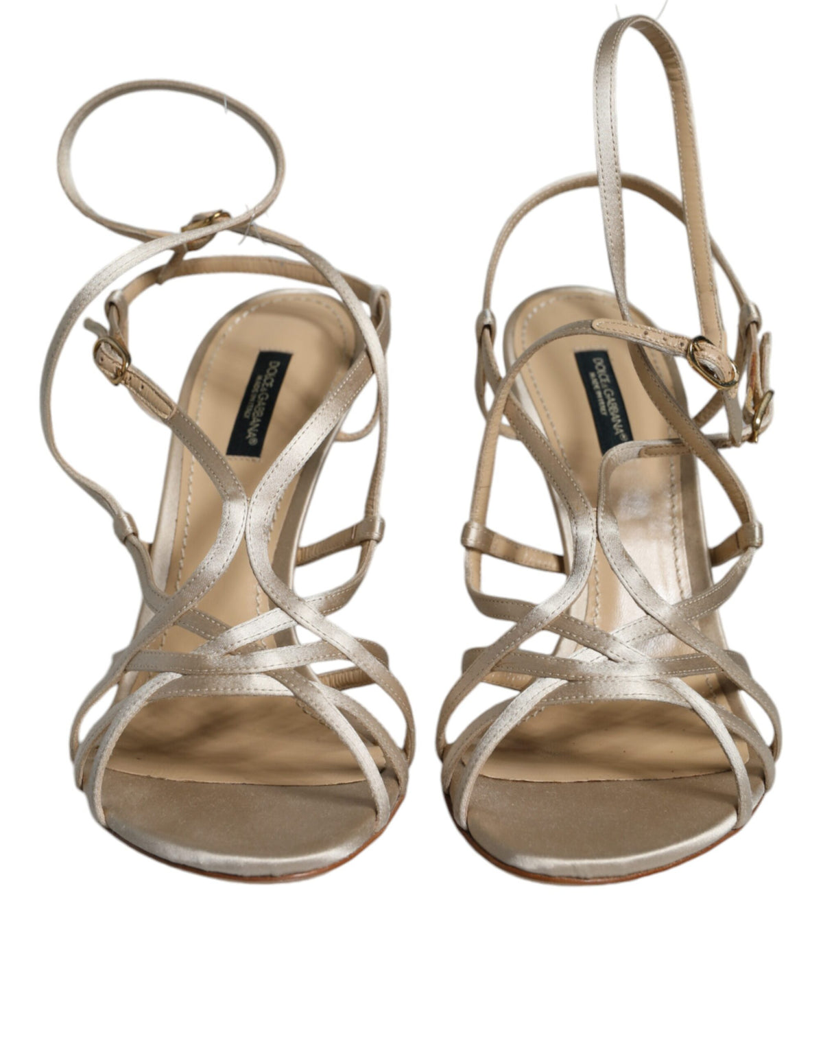 Dolce & Gabbana højhælede sandaler med ankelrem – beige