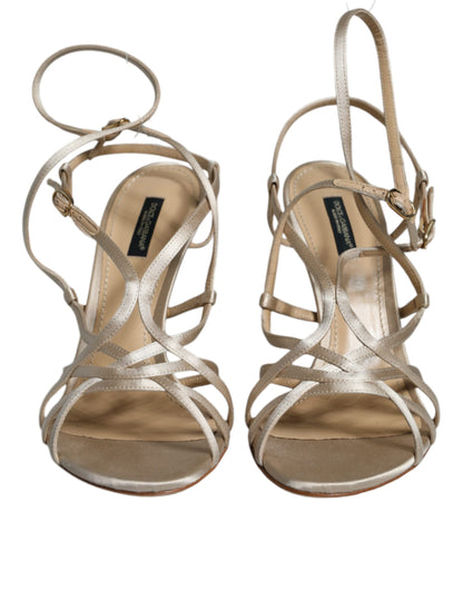 Dolce & Gabbana højhælede sandaler med ankelrem – beige