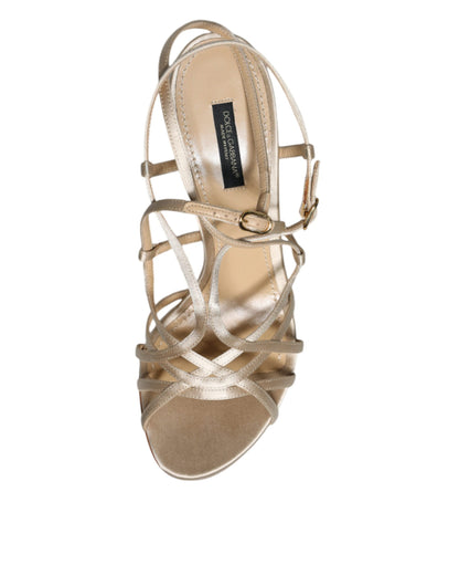 Dolce & Gabbana højhælede sandaler med ankelrem – beige
